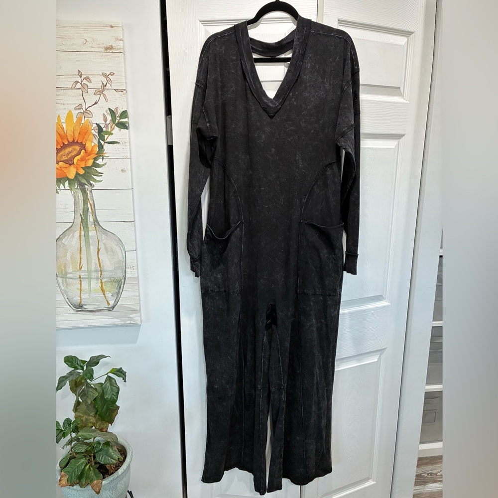 FP Movement by Free People Charcoal V-Neck Jumpsuit